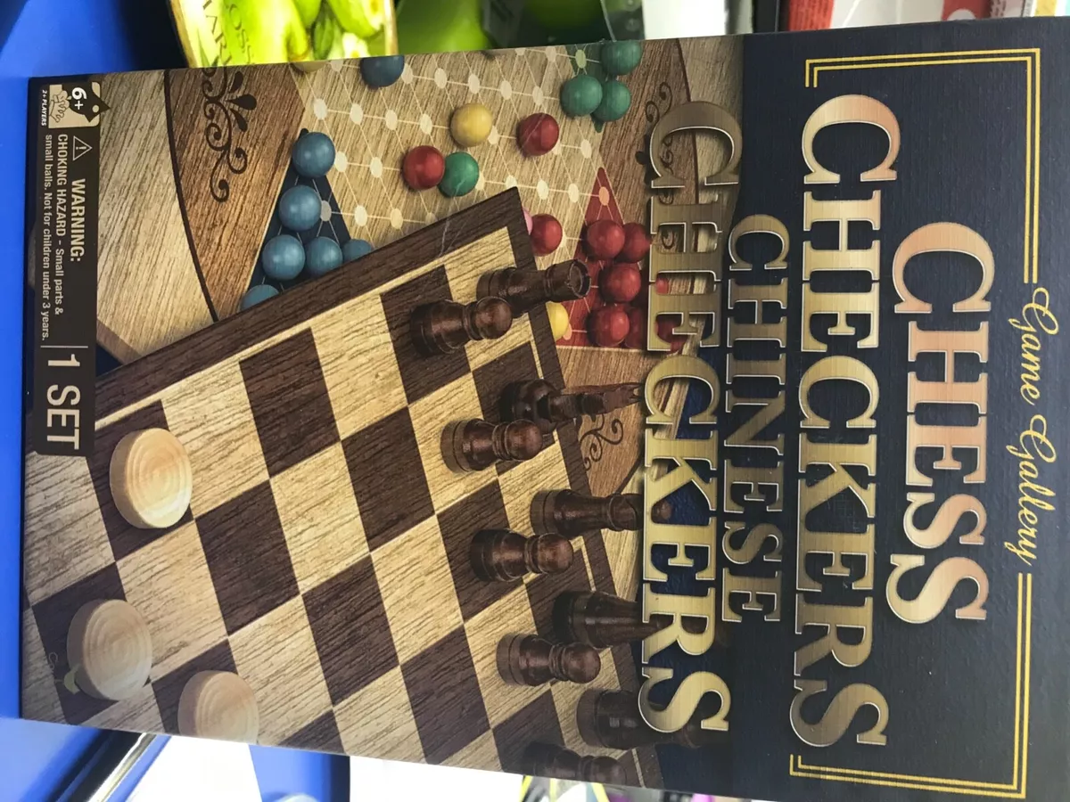 Game Gallery Chess, Checkers and Chinese Checkers Board Game Set