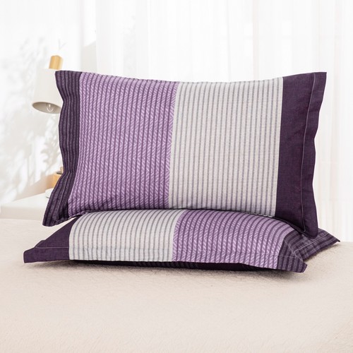 Down Alternative Premium Violet Striped Comforter Set Bed Pillowshams Queen King - Bild 30 von 32