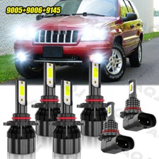 For Jeep Grand Cherokee 1999-2004 6x Led Headlight Bulbs Hilow Beam Fog Lights For Jeep Grand Cherokee 1999-2004 6x Led Headlight Bulbs Hilow Beam Fog Lights