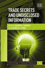 Trade Secrets and Undisclosed Information Sandeen Rowe Hardback Edward Elgar