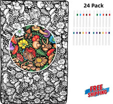 DIY Coloring Blanket With 24 Marker Kit Color-in Blanket For Kids Adults 43x55In