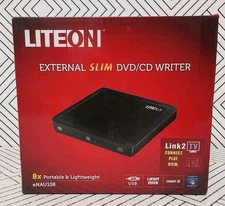 🥥 LiteOn External Slim DVD/CD Writer 8X Portable & Lightweight🆕️
