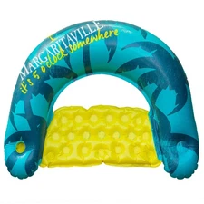 Margaritaville Sit And Sip Inflatable Water Hammock Float With Cup Holder Blue