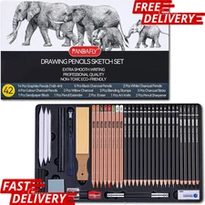 Drawing Sketching Pencil Set, 42 Pack Pro Art Pencil Kit with Graphite Pencil...