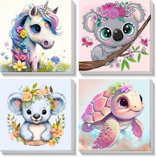 4 Pack Animals Paint by Numbers for Kids Adults, Cartoon Paint by Number Kits...