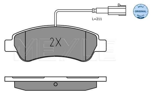 Meyle 025 220 4119 Bremsbelagsatz, Scheibenbremse FüR CitroËN Fiat Peugeot-image
