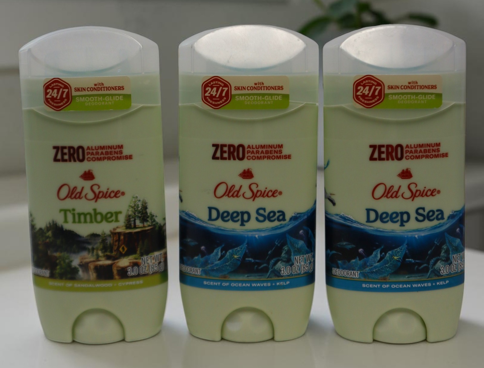 3 PACK Old Spice Timber & Deep Sea, Men's Anti-Perspirant & 