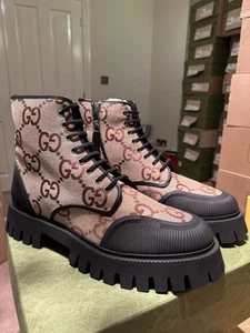 Maxi botte marron à lacets Gucci GG taille 13UK/14US
