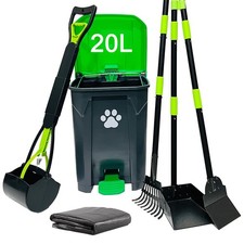UUIXXYG 20L/5Gallon Dog Poop Trash Can Outside with Pooper Scooper 50 Waste ...