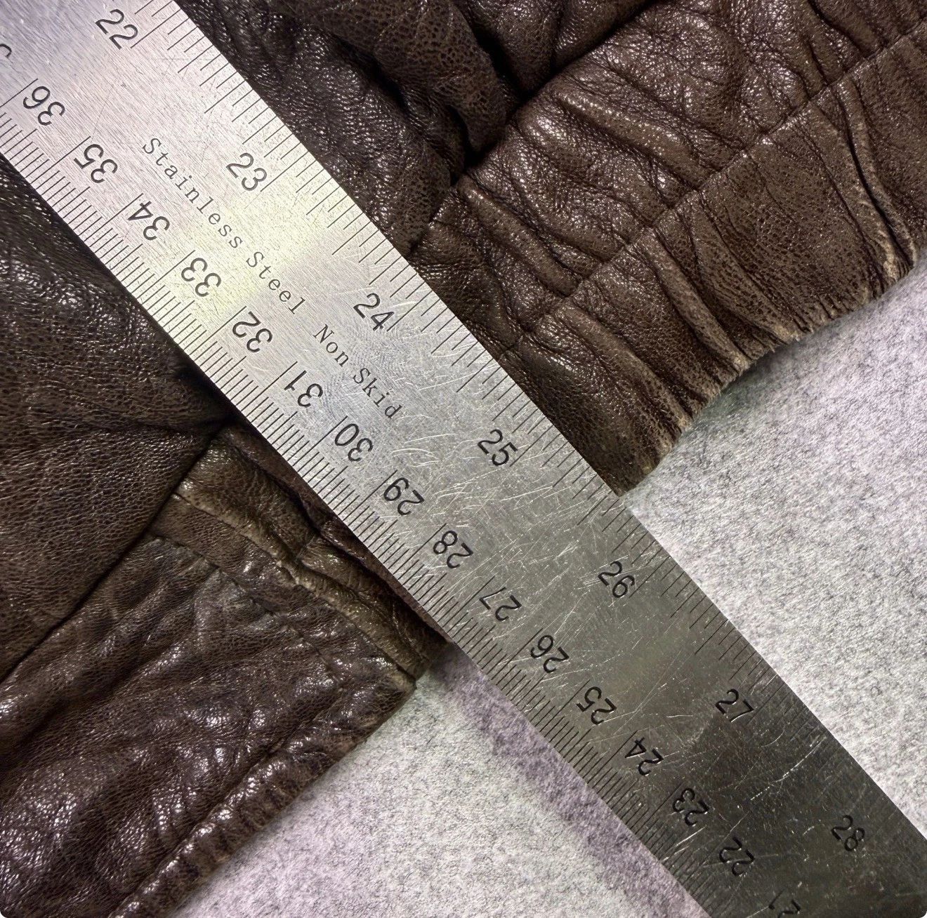 Robert Comstock 1980s Brown Leather Bomber Jacket Lined Full Zip Stand Collar XL image 6