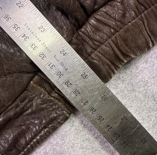 Robert Comstock 1980s Brown Leather Bomber Jacket Lined Full Zip Stand Collar XL image 6