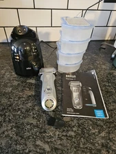 BRAUN SERIES 7 5696 Electric Razor Shaver B5 4 Cartridges 5675 Base Cord Manual 