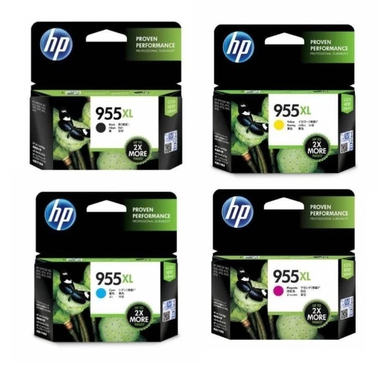HP GENUINE Officejet 955XL 4 High Yield Inkjet Cartridges BCMY Value Pack - image 1 of 1