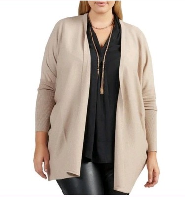Tart  Darma Cashmere Blend  Ribbed Trim Cardigan Sweater Quiet Luxury Neutral 
