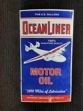Porcelain Ocean Liner Motor Oil Enamel Metal Sign Plate Size 30" x 17" Inches