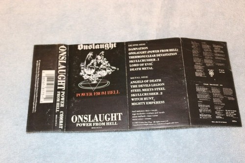 ONSLAUGHT-"POWER FROM HELL" CASSETTE, COMBAT 88561-8173-4, 1987 REISSUE, EXCELLE - Picture 2 of 2
