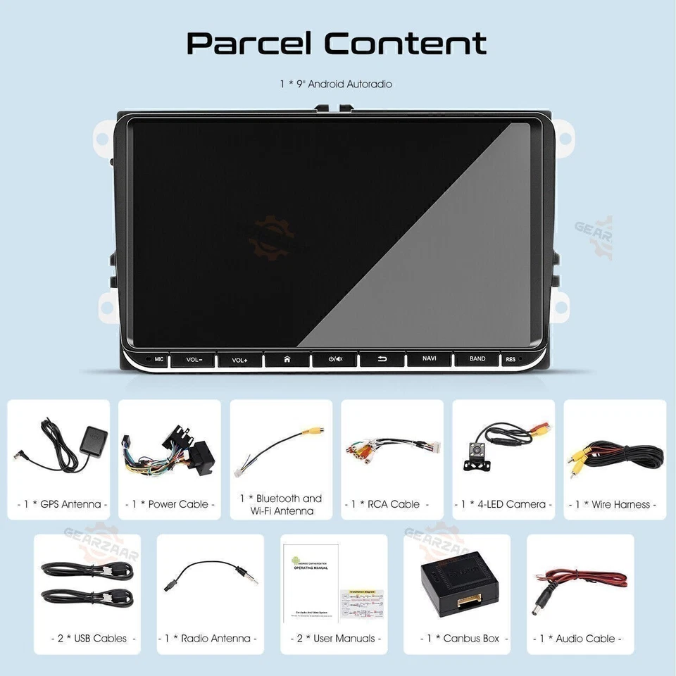 For VW Volkswagen Passat Golf Jetta 9" Android 12 Carplay Car Stereo Radio KY - Изображение 3 из 4