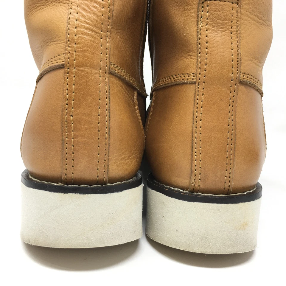 Sanita боя ботинки ботинок туфли женщин размер 8 США 39 ЕС желтовато-коричневый кожаный молнии - Изображение 3 из 4