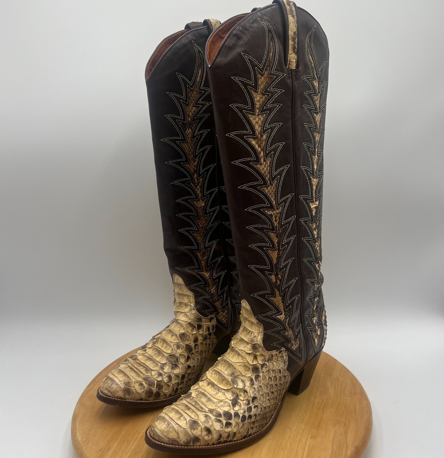 Dan Post Boots Womens 6 Brown Python Snakeskin We… - image 5