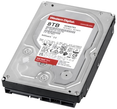 FESTPLATTE WD RED PLUS WD80EFBX NASware 3.0 8TB 5.4K 256MB SATA III 3.5'