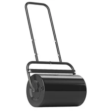  20-Inch Push/Tow Behind Lawn Roller Filled with 10 Gal Water or Sand, Black