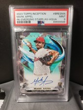 PSA 9 MINT 2023 INCEPTION RK AQUA EMERGING STARS AUTO SP MARK APPEL 60/75 