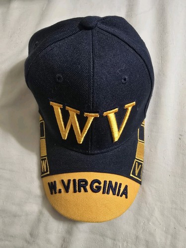 Cappello berretto palla West Virginia alpinisti giallo blu regolabile logo ricamato