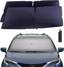 Windshield Sun Shade Umbrella for 2021-2025 Accessories: Custom Fit 240T Silver,