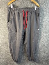 FIGS Technical Collection Pants Scrub Bottom Gray Drawstring XL Mulitpockets