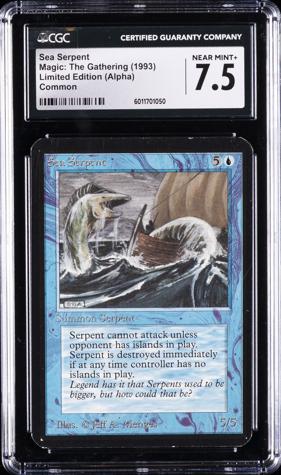 1993 MTG LIMITED EDITION ALPHA SEA SERPENT CGC 7.5