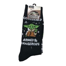 Star Wars The Mandalorian Grogu Baby Yoda Crew Socks 2 Pair Pack Shoe Size 6-12