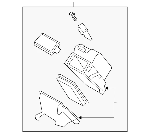 Nissan NV200 2013-2021 genuino - Conjunto de filtro de aire 16500-3LM0A Foto 2 de 3