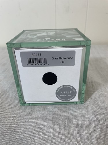 Nuovo cubo fotografico in vetro Milano 3" X 3" 5 foto cornice scrivania ufficio espositore - Foto 3 di 3