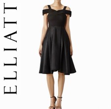Elliatt Verve Dress Small Black Cold Shoulder Sweetheart A Line Midi Cocktail