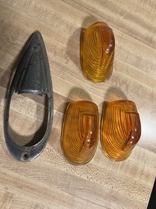 Vtg Set of 3 KD 517 Cab Marker Clearance Lights Truck Roof Amber Rat Rod