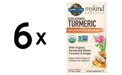 6 x Garden of Life Extra Strength Turmeric - mykind Organics - (555,53 EUR/kg)
