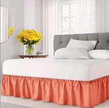 Full  Bedskirt Coral Easy Fit Elastic Fit 24" Drop