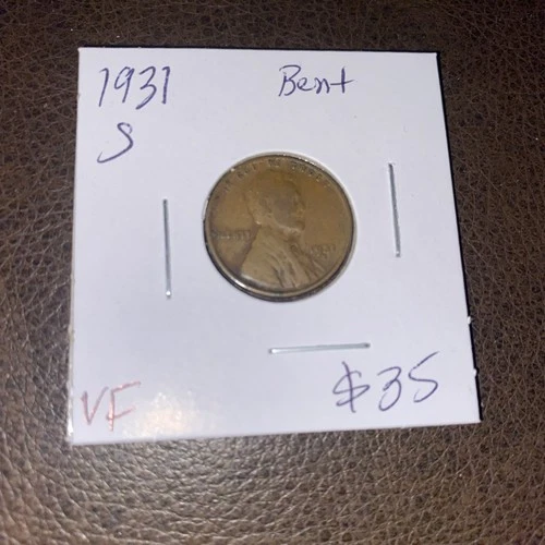 1931 S Lincoln Cent VF Bent $35