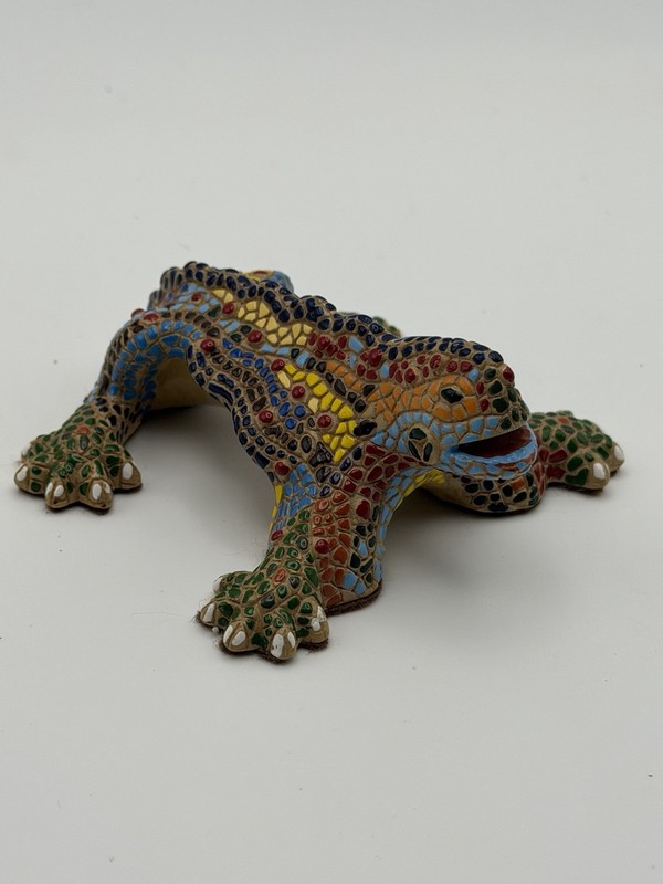 Mosaic 8" Lizard From Antoni Gaudi Guell Barcelona Spain Ceramic Animal Fig. 