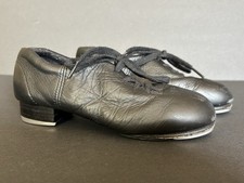 Capezio Tele Tone Flex Mastr Tap Shoes Black Leather Child Size 3W Dance