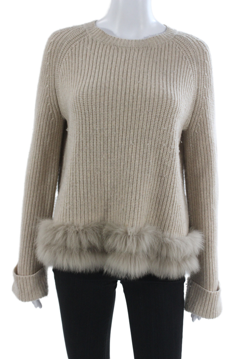 Max & Moi Womens Beige Merino Wool Pullover Sweater Long Sleeve Size SFree Shipping in US $100+ Orders | $6.95 Orders Below