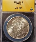 1884-CC    MORGAN DOLLAR  *BRILLIANT WHITE LUSTER*   MS-62   VAM-2