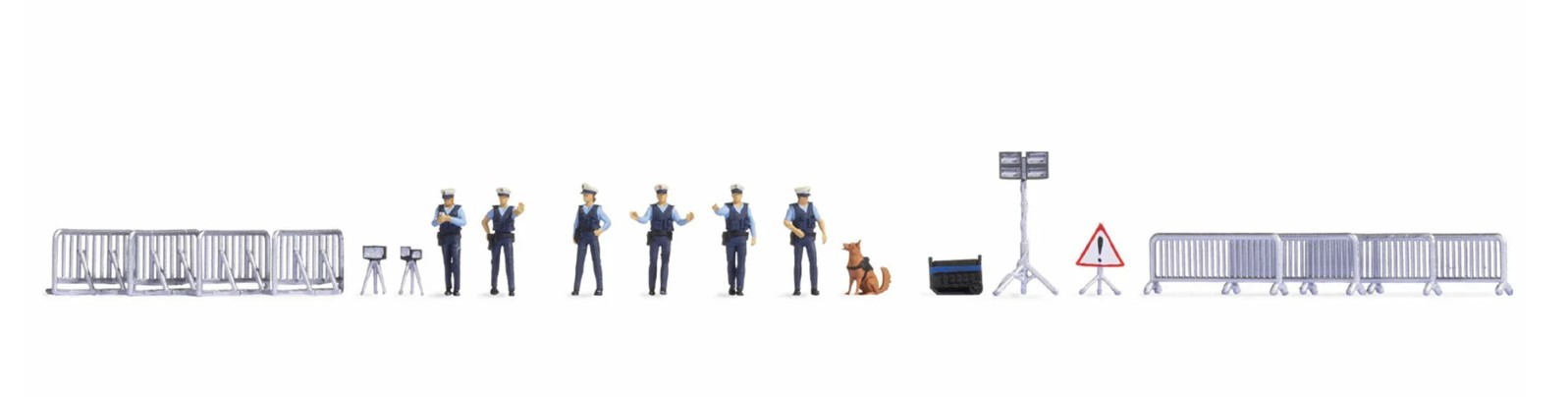Figurines de police NOCH pour animer un contrôle routier miniature