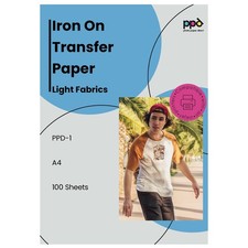 PPD Inkjet Iron-On Light T Shirt Transfer Paper LTR 8.5x11 pack of 100 Sheets P