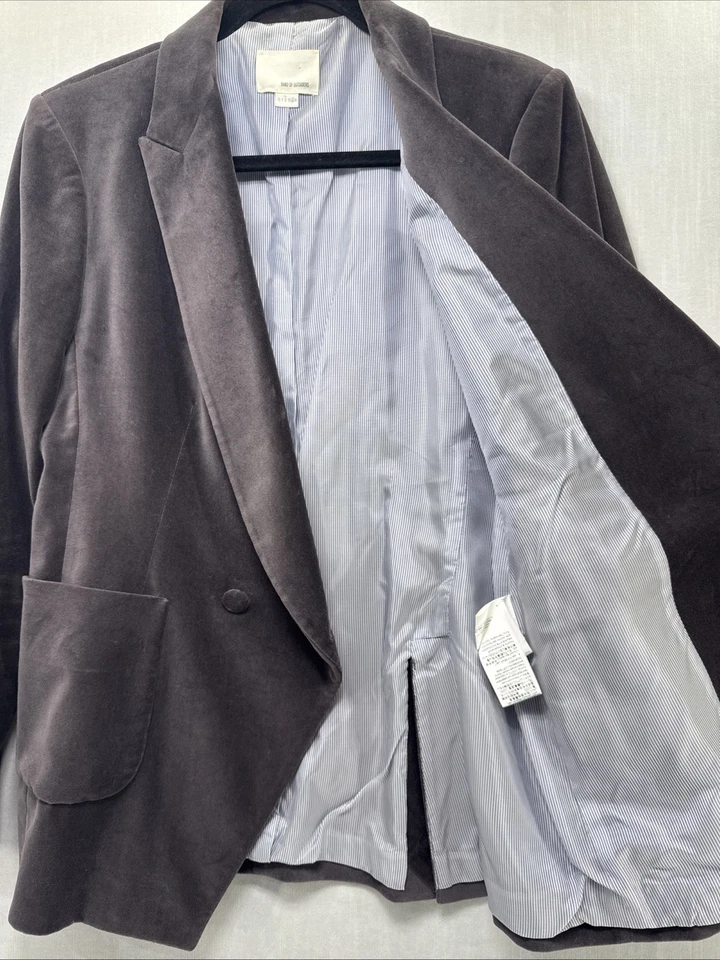 Blazer de Terciopelo Exclusivo de Band of Outsiders Japón Talla 4 Gris Diseñador Raro Foto 3 de 4