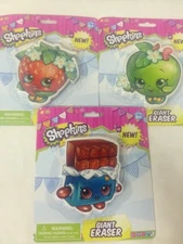 Shopkins Giant Eraser Set Strawberry Kiss Cheeky Chocolate Apple Blossom Lot