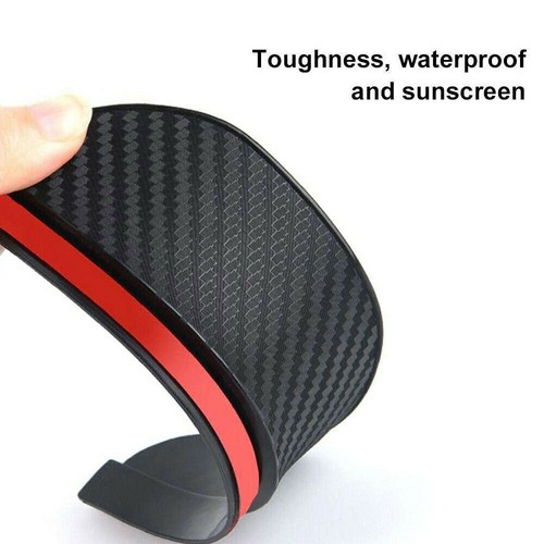 2x Carbon Fiber Black Mirror Rain Visor Guard Trim For Car Exterior Accessories - Picture 10 of 14