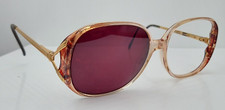 Vintage Luxottica Fran Translucent Gold Oval Sunglasses Italy FRAMES ONLY