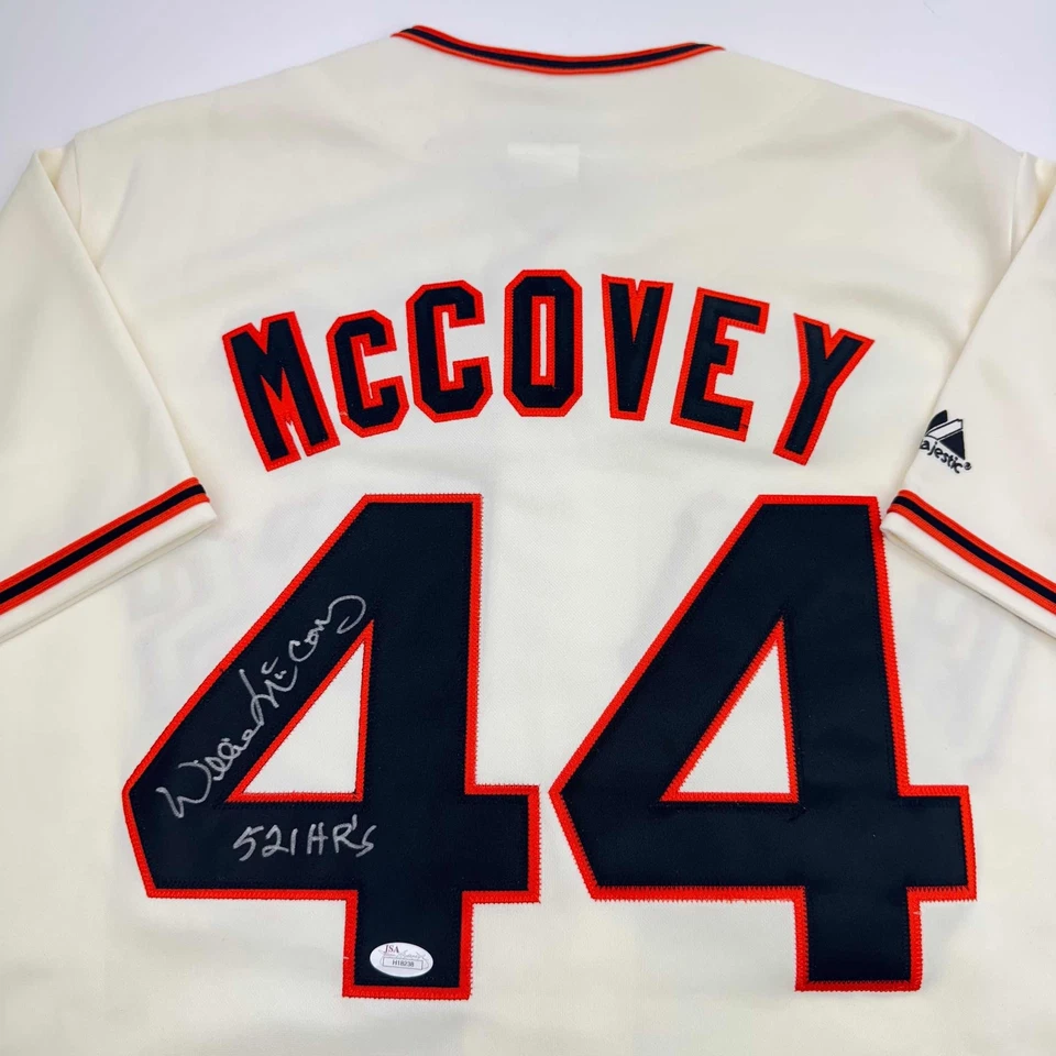 Autographed/Signed Willie McCovey "521 HR's" San Francisco Cream Jersey JSA COA - Image 2 of 3