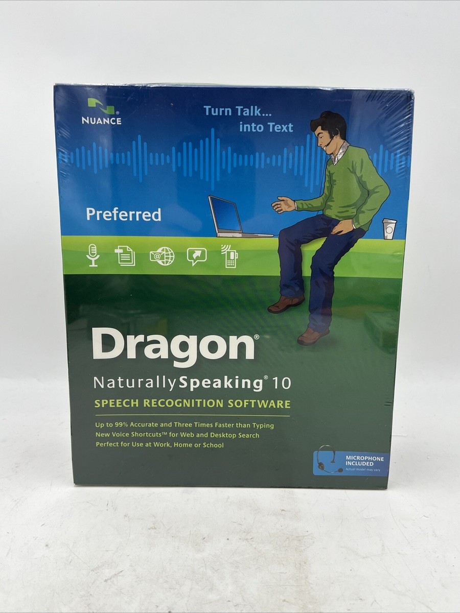Dragon NaturallySpeaking 10 Preferred Speech Recognition Software 